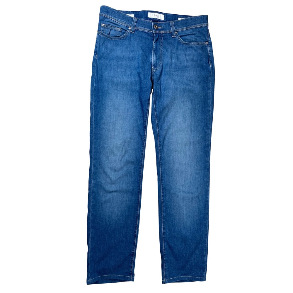 Brax Style Cadiz Jeans Mens 34x31 Blue Ultralight Straight Fit Blue Planet Denim
